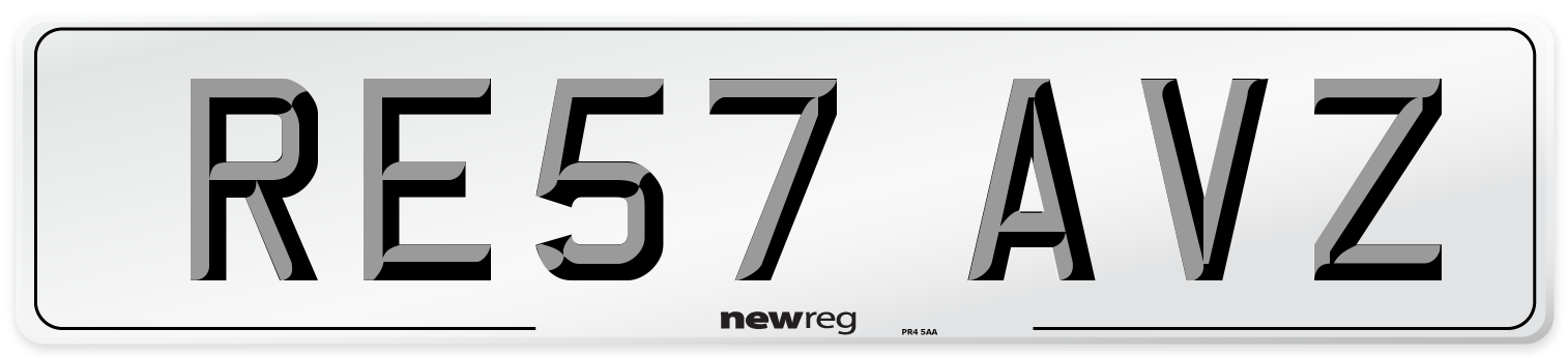 RE57 AVZ Number Plate from New Reg